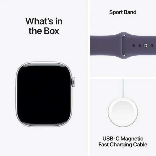 APPLE Watch S11 Cellular 42mm Silver Aluminium Case with Purple Fog Sport Band - S/M mf8h4rk/a