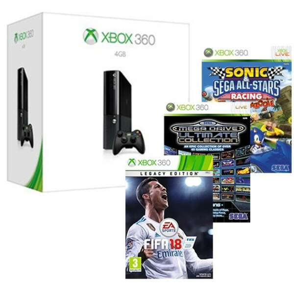 XBOX360 slim 4gb fifa18 sega collect all star racing