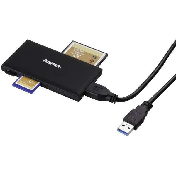 HAMA USB 3.0  SD/microSD/CF/MS crni