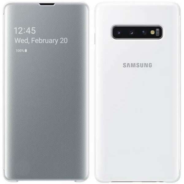 Samsung bela Clear View stojeca futrola S10+ 
