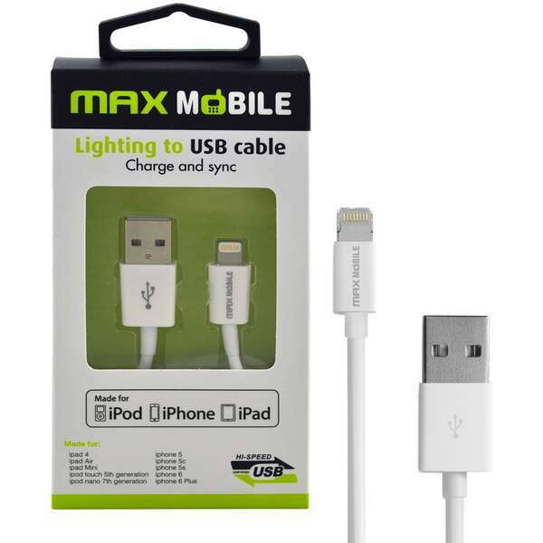 MAX MOBILE I-PHONE 5/6/7/8 MFI Apple 1m