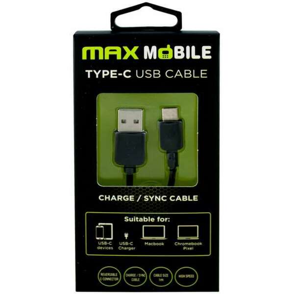 MAX MOBILE  USB 2.0 TYPE C 2m crni