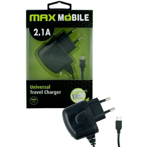MAX MOBILE MICRO USB 2.1A crni