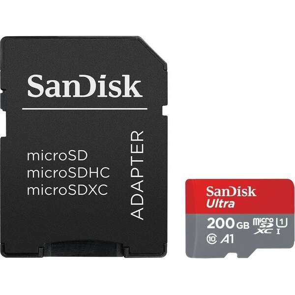 SANDISK SDXC 200GB 100MB/s A1Class10 + adap.