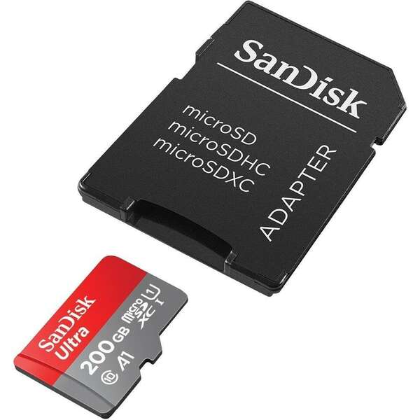 SANDISK SDXC 200GB 100MB/s A1Class10 + adap.