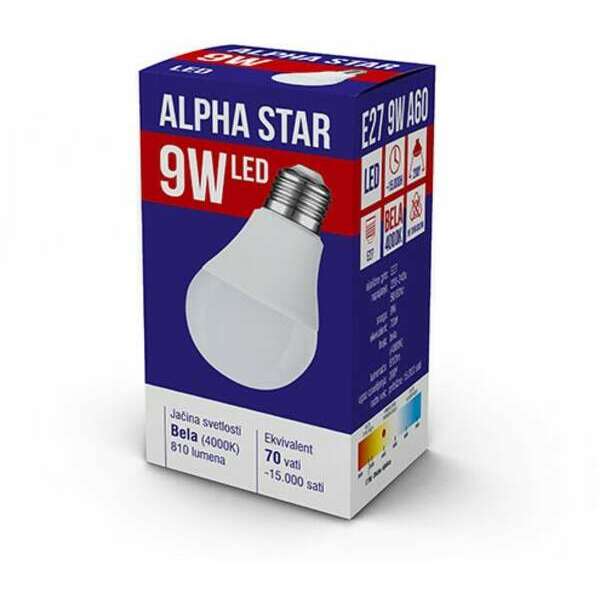 ALPHA STAR E27 9W NB 4000K