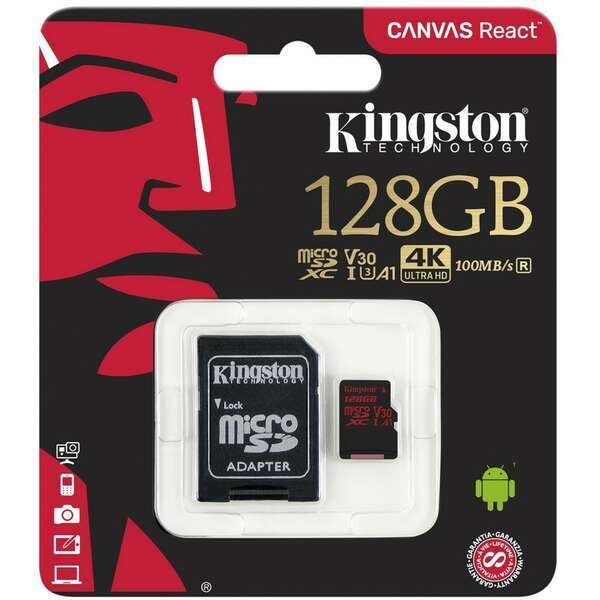 KINGSTON SDCR/128GB UHS U3 + ADAPTER