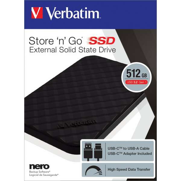 VERBATIM Portabl ext SSD 512 53250
