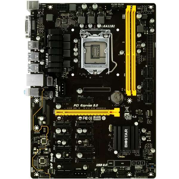 Biostar TB250-BTC PRO Intel B250 1xPCI-Ex16 11xPCI-Ex1
