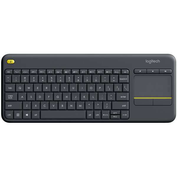 LOGITECH K400 PLUS WIRELESS TOUCH KEYBOARD BLACK YU