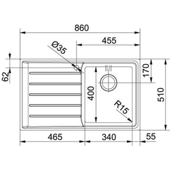 FRANKE NPX 611 DESNI INOX 101.0068.368