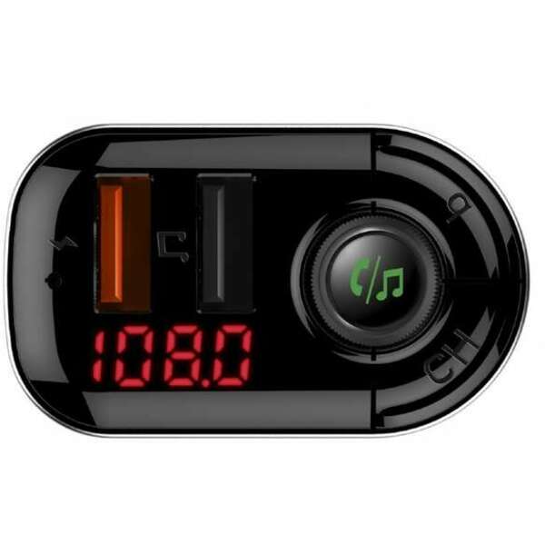 GEMBIRD BTT-04 3-in-1 Bluetooth carkit with FM-radio transmitter and USB 3.1 A charger black