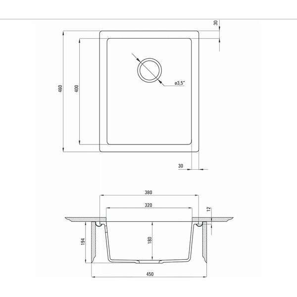 DEANTE ZQA A10B CORDA UNDERMOUNT 38/WH DEANTE ZQA A10B CORDA UNDERMOUNT 38/WH