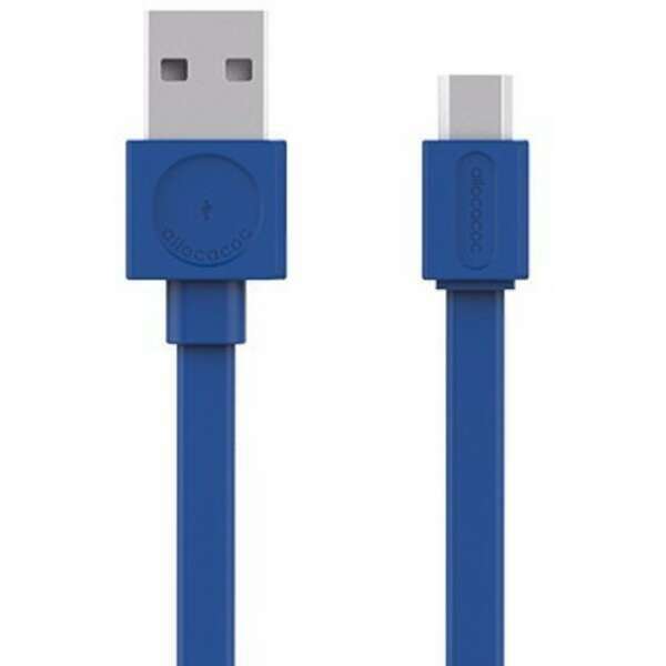 ALLOCACOC Flat USB kabl microUSB 1.5m plavi 10452BL/USBMBC