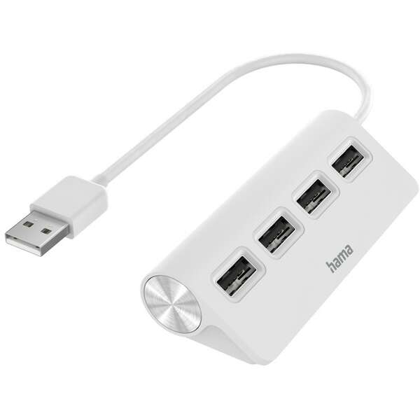 HAMA USB 2.0 HUB 1:4 480 Mbit/s beli