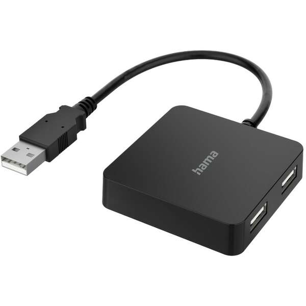 HAMA USB HUB 2.0 4 porta 480 Mbit/s crni