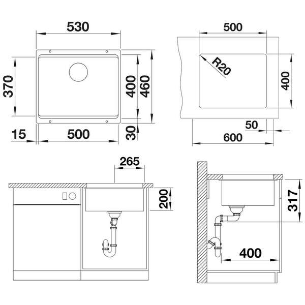 BLANCO Etagon 500-U crna