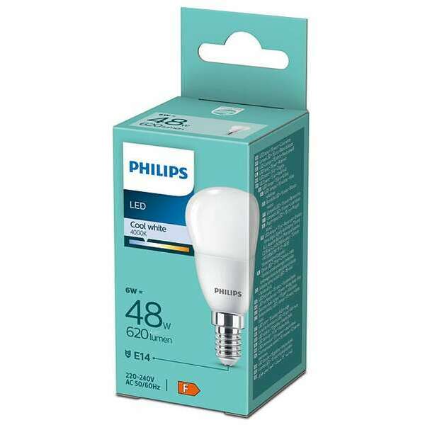 PHILIPS 6W(48W) P45 E14 CW FR ND 1PF/12