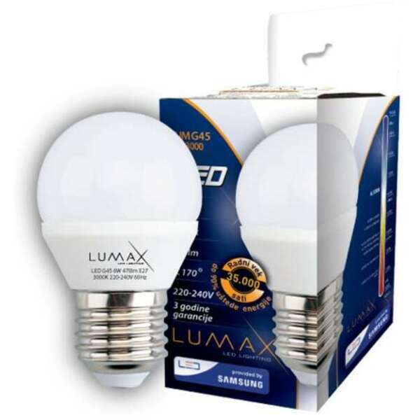 LUMAX LUMG45-6W E27 3000K 540 lm
