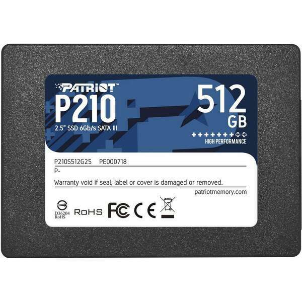 PATRIOT SSD 512GB P210 SATA3 P210S512G25