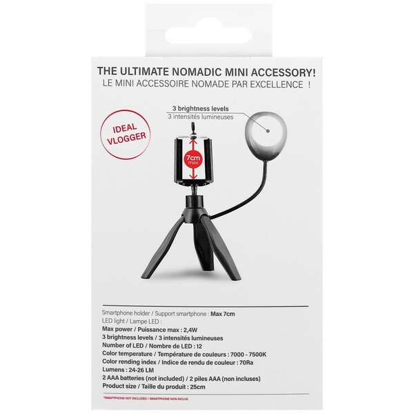 TNB Mini tripod for smartphone with LED - INFLUENCE