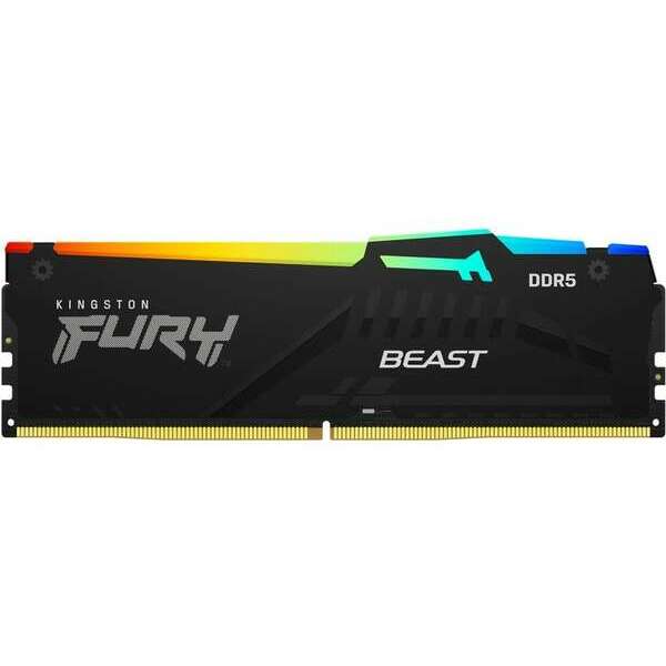 KINGSTON DIMM DDR5 16GB 5600MT/s KF556C40BBA-16 Fury Beast Black RGB