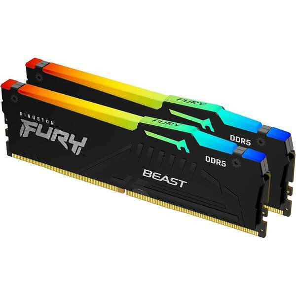 KINGSTON DIMM DDR5 64GB (2x32GB kit) 5200MT/s KF552C40BBAK2-64 Fury Beast RGB black