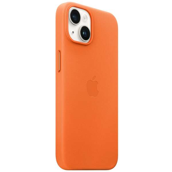 APPLE iPhone 14 Leather Case with MagSafe - Orange mpp83zm/a 