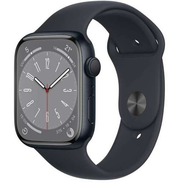 Apple Watch Series 8 GPS 45mm Midnight Aluminium Case with Midnight Sport Band - Regular mnp13se/a 