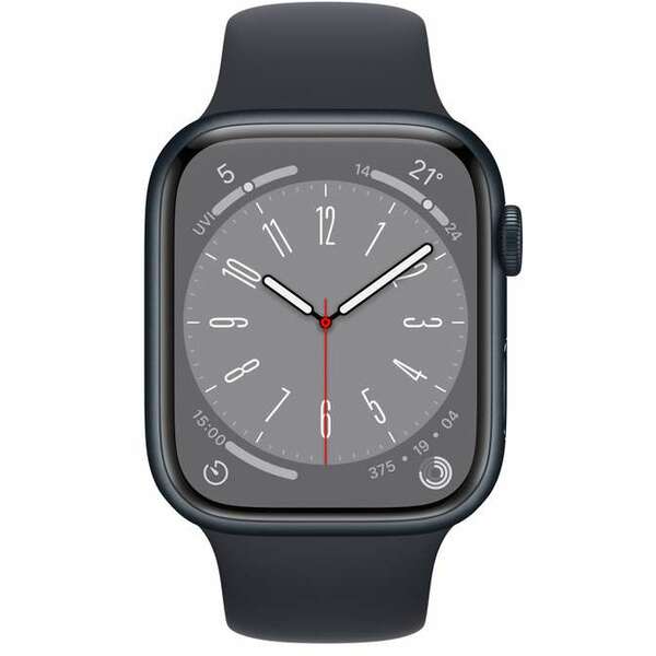 Apple Watch Series 8 GPS 45mm Midnight Aluminium Case with Midnight Sport Band - Regular mnp13se/a 