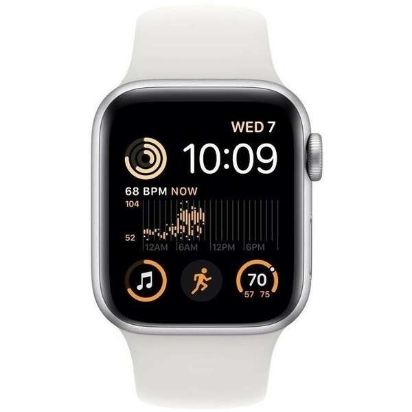 APPLE Watch SE2 GPS 40mm Silver Aluminium Case with White Sport Band - Regular mnjv3se/a 