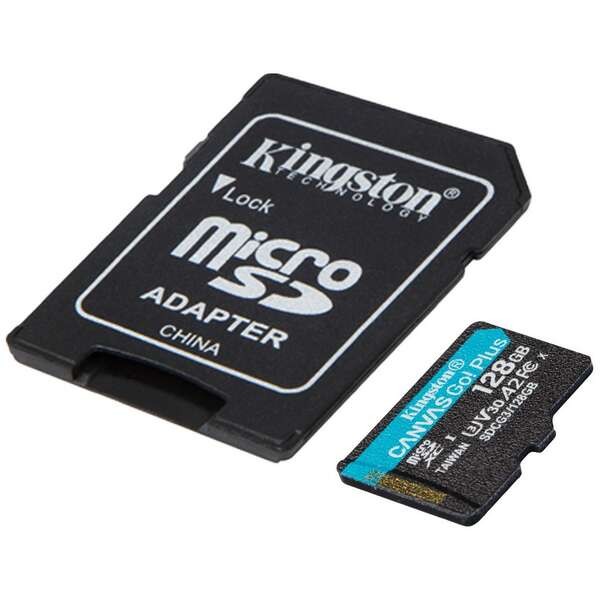 KINGSTON Mem.kartica+adapter Canvas Go! Plus microSD 128GB, sdcg3/128gb