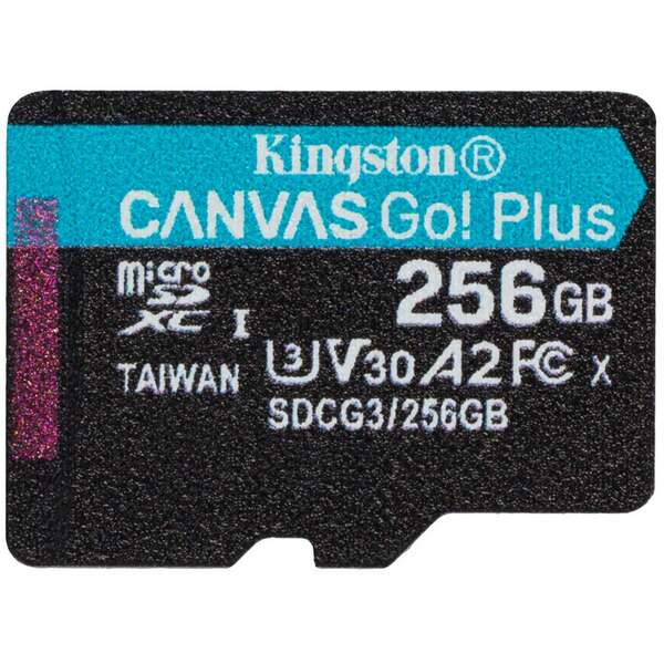 KINGSTON Mem.kart. bez adapt. Canvas Go! Plus microSD 256GB, sdcg3/256gbsp