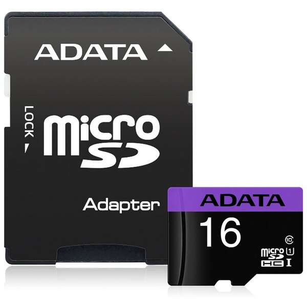 ADATA MICRO SD 16GB + SD ADAPTER (AUSDH16GUICL10-RA1)