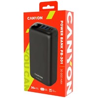 CANYON Power Bank 30000mAh 22.5W Black CNE-CPB301B
