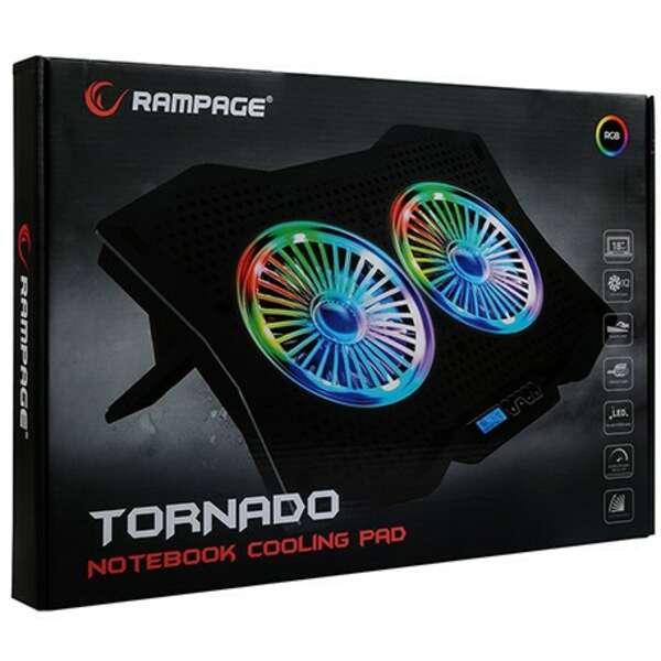RAMPAGE AD-RC9 TORNADO Black RGB Cooling Pad