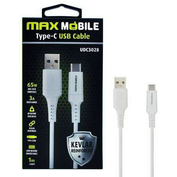 MAX MOBILE DATA KABL USB2.0 TYPEC UDC3028 KEVLAR W QC3A 1m