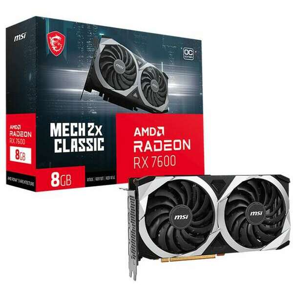MSI AMD Radeon RX 7600 8GB 128bit RX 7600 MECH 2X CLASSIC 8G OC