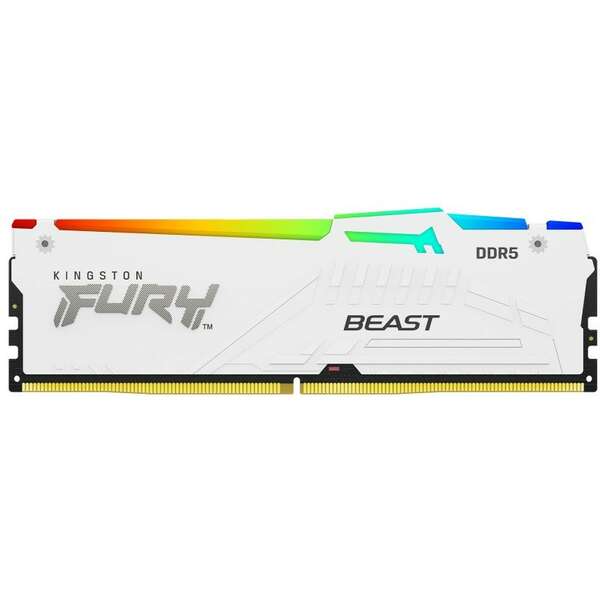 KINGSTON DIMM DDR5 16GB 5200MT/s KF552C36BWEA-16 Fury Beast RGB White Expo KINGSTON DIMM DDR5 16GB 5200MT/s KF552C36BWEA-16 Fury Beast RGB White Expo