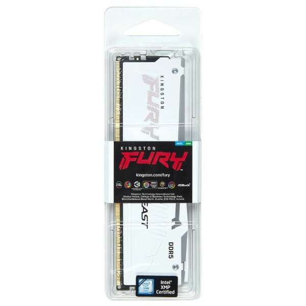 KINGSTON DIMM DDR5 16GB 5200MT/s KF552C36BWEA-16 Fury Beast RGB White Expo KINGSTON DIMM DDR5 16GB 5200MT/s KF552C36BWEA-16 Fury Beast RGB White Expo