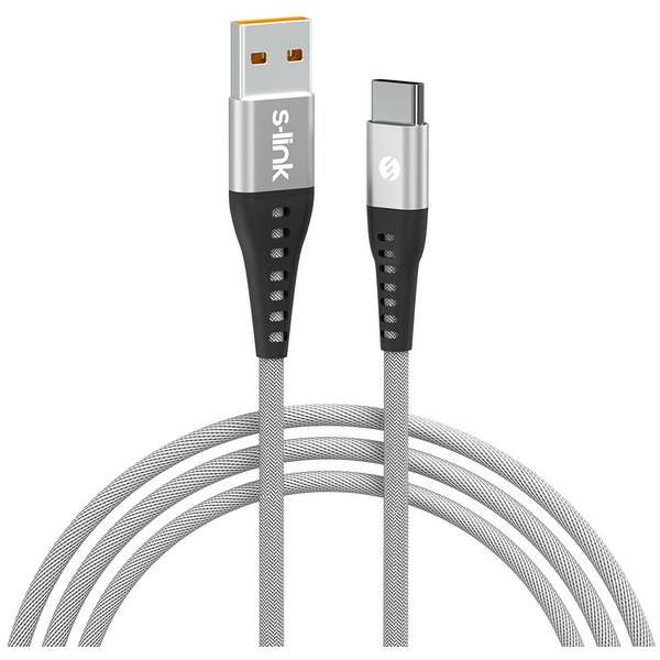 S-LINK USB - Tip C, 1 M, 3A, SL-STM60L srebrni