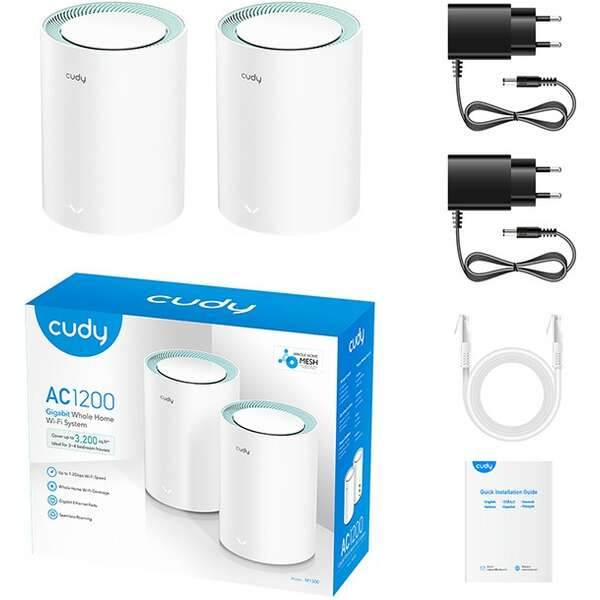 CUDY M1200 AC1200 Dual Band Whole Home Wi-Fi Mesh System