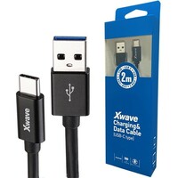 X WAVE  USB kabl TIP-C / USB 3.0 (tip A-muski) -USB 3.1 (TIP C-muski) / duzina 2m / crni pvc