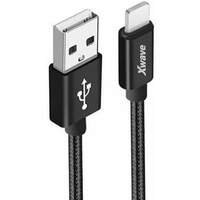 X WAVE USB kabl / USB 2.0(tip A)- LIGHTNING(iPHONE kompatibilni) / duzina 2m / 3A / Aluminium / black upleteni