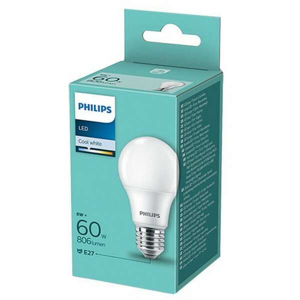 PHILIPS  8W(60W) A60 E27 WW FR ND 1PF/6