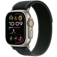 APPLE Watch 49mm Loop Black Trail Loop - M/L - Natural Titanium Finish mxtr3zm/a