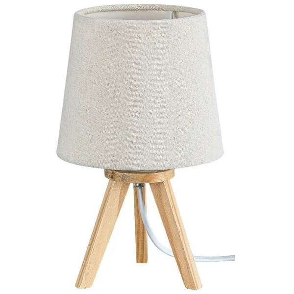 RABALUX Lychee, stona lampa E14, drveno postolje, bež abažur