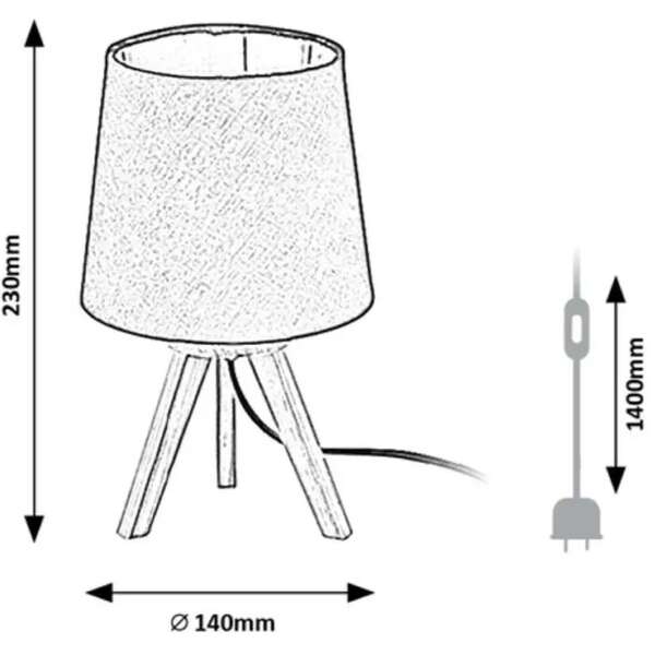 RABALUX Lychee, unutrašnja stona lampa, crna lamp sa crna tex