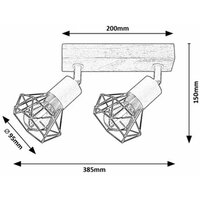 RABALUX Zeus, metalno drveni spotE14 2x MAX 40W