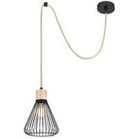 RABALUX Farfalle, unutrašnja visilica, crna metal / drvo